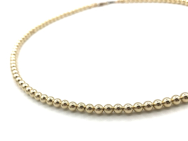 Ketting basis collectie met 3 mm real gold plated balletjes