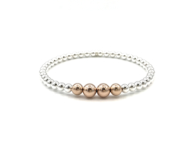 Armband Madelief met Sterling zilveren en real gold plated balletjes