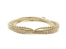 Armband Aisha met real gold plated balletjes en cross tube spacer