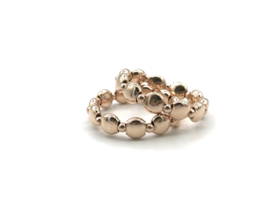 Stretch ring Giulia small met platte rosé real gold plated balletjes