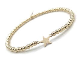 Armband Star met real gold plated sterretje en balletjes