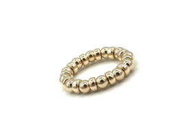 Stretch ring Carice big met real gold plated balletjes en wieltjes