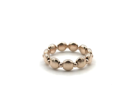 Stretch ring Giulia small met platte rosé real gold plated balletjes