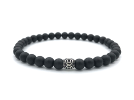 Heren armband Sem met zwarte onyx edelsteen en Sterling zilveren Bali spacer