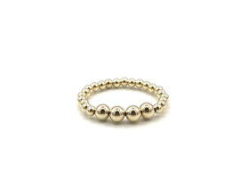 Stretch ring Alysha met real gold plated balletjes