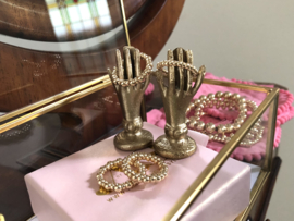 Stretch ring Carice big met real gold plated balletjes en wieltjes