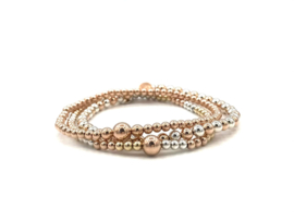Armband Gigi rosé met rosé real gold plated bolletjes