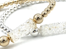 Armband Ize met Sterling zilveren balletjes en Swarovski crystal