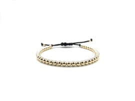 Armband Jane big met real gold plated balletjes op satijnkoord
