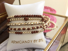 Armband Cleo met ronde en facet real gold plated balletjes
