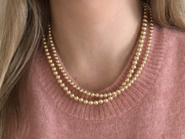 Ketting basis collectie met 6 mm real gold plated balletjes