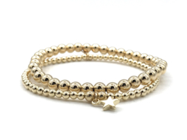 Armband sparkling Star met ster en real gold plated balletjes