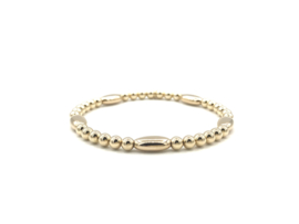 Armband Florine met platte ovale en ronde real gold plated balletjes