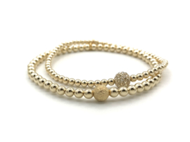 Armband Mirthe met stardust bal en real gold plated balletjes