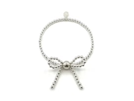 Armband Bow zilver met strikje van 925 Sterling zilveren bolletjes