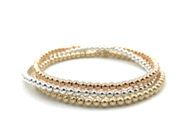 Armband met rosé real gold plated balletjes 3 mm basis collectie