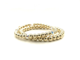 Armband Nisa met real gold plated balletjes en Swarovski crystal