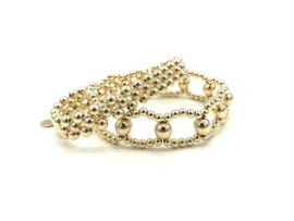 Armband Zehra V met dubbele lagen real gold plated balletjes