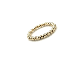 Stretch basis ring Noémi small met real gold plated balletjes