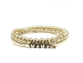 Armband Mama Heart met real gold plated bolletjes en mama spacer