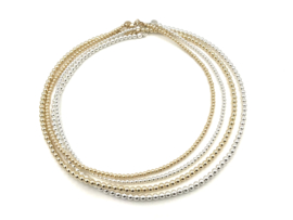 Ketting basis collectie met 3 mm 925 Sterling zilveren balletjes