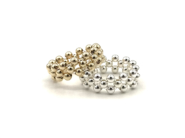 Stretch ring Zehra met dubbele lagen 925 Sterling zilveren balletjes