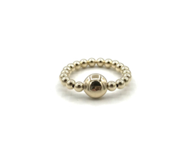 Stretch ring Kae met platte real gold plated balletjes