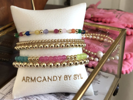 Armband Ariana met jade edelsteen en real gold plated staafjes