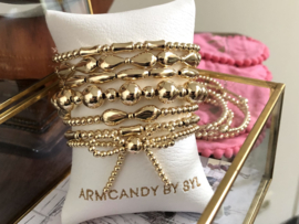 Armband Lente met strikjes en real gold plated balletjes