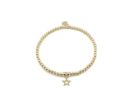 Armband Aleyna met real gold plated balletjes en sterretje bedel