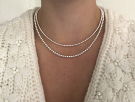 Ketting basis collectie met 3 mm 925 Sterling zilveren balletjes