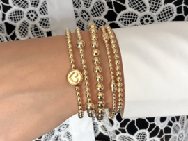 Armband Love big met real gold plated balletjes en hartjes munt