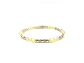 Armband Faylinn met gele chalcedoon en real gold plated balletjes