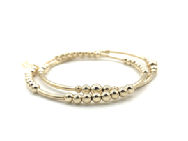 Armband Lotte met real gold plated balletjes en buisjes