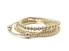 Armband Nora met real gold plated balletjes en buisjes