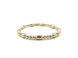 Armband Joyce met ovale en ronde real gold plated balletjes