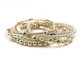 Armband Kitty met Sterling zilveren en platte real gold plated balletjes