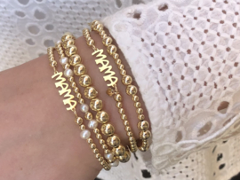 Armband Mama Heart met real gold plated bolletjes en mama spacer