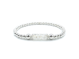 Armband Ize met Sterling zilveren balletjes en Swarovski crystal