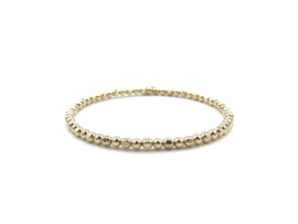 Armband Jette small met ronde- en facet geslepen real gold plated balletjes