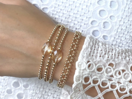 Armband Zehra III met dubbele lagen real gold plated balletjes