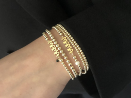 Armband Mama Heart met real gold plated bolletjes en mama spacer