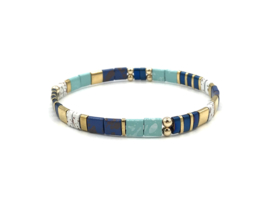 Armband Tila ocean met gold plated balletjes en edelsteen