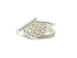 Stretch ring Zehra met dubbele lagen 925 Sterling zilveren balletjes