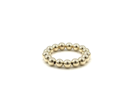 Stretch basis ring Noémi big met real gold plated balletjes