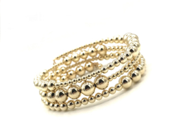 Armband Spiral met real gold plated bolletjes