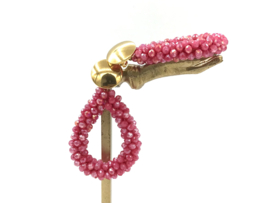Statement oorsteker gold plated in rood/roze