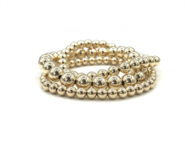 Armband met real gold plated balletjes 5 mm basis collectie