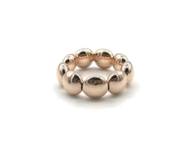 Stretch ring Giulia medium met platte rosé real gold plated balletjes