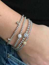 Armband Sophie met Sterling zilveren balletjes en Swarovski crystal